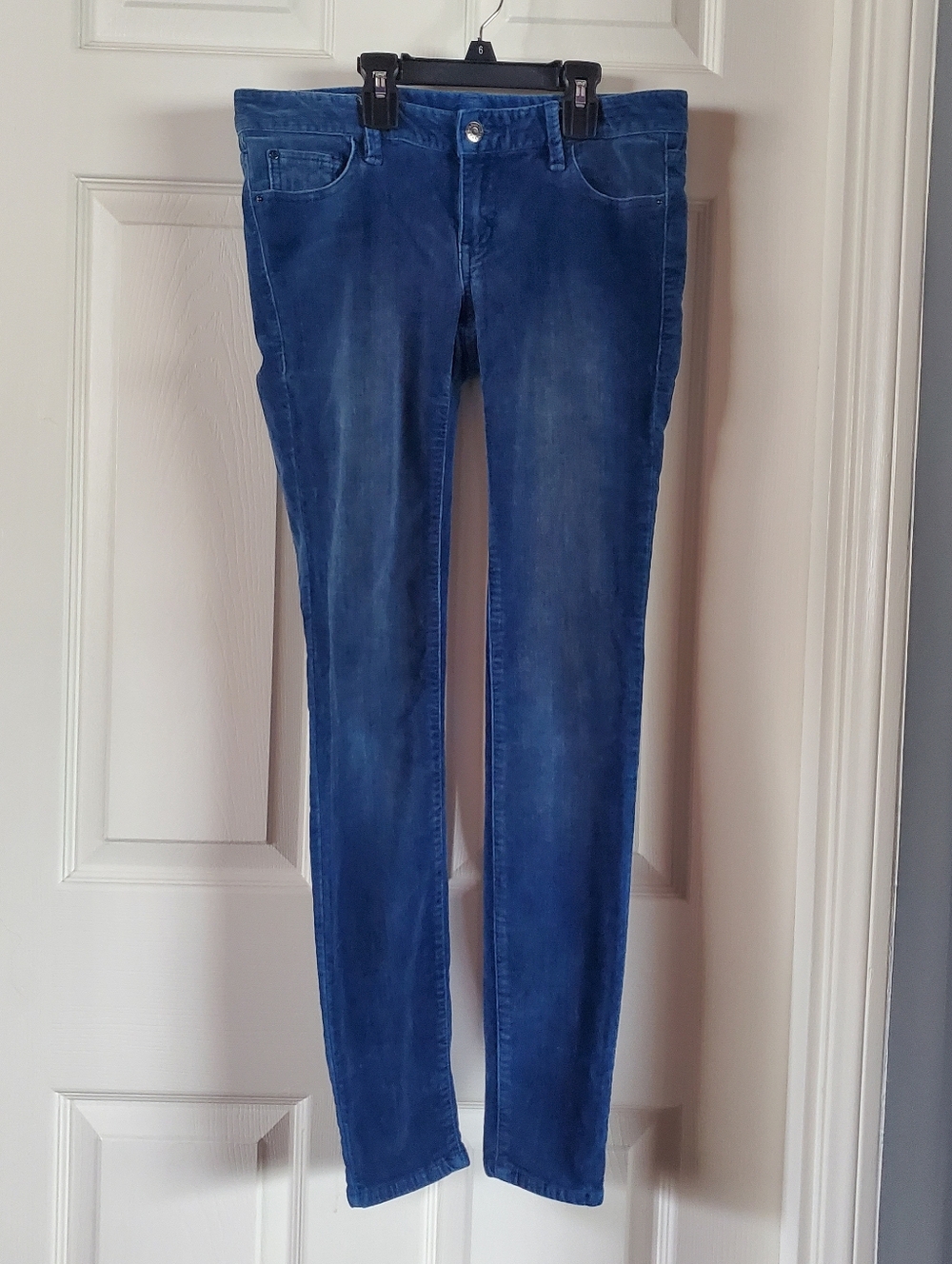 Vintage Y2K Armani Exchange Blue Skinny Pants Velvety Blue Mid-rise Stretchy 2